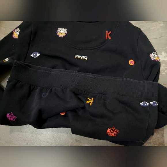 Kenzo Black Long Sleeves Crewneck Sweater with Printed Details. Embroidered. S. - Picture 12 of 13